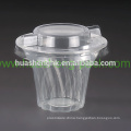 Disposable Custom Printed 200ml Clear PP Plastic Cup with Lid